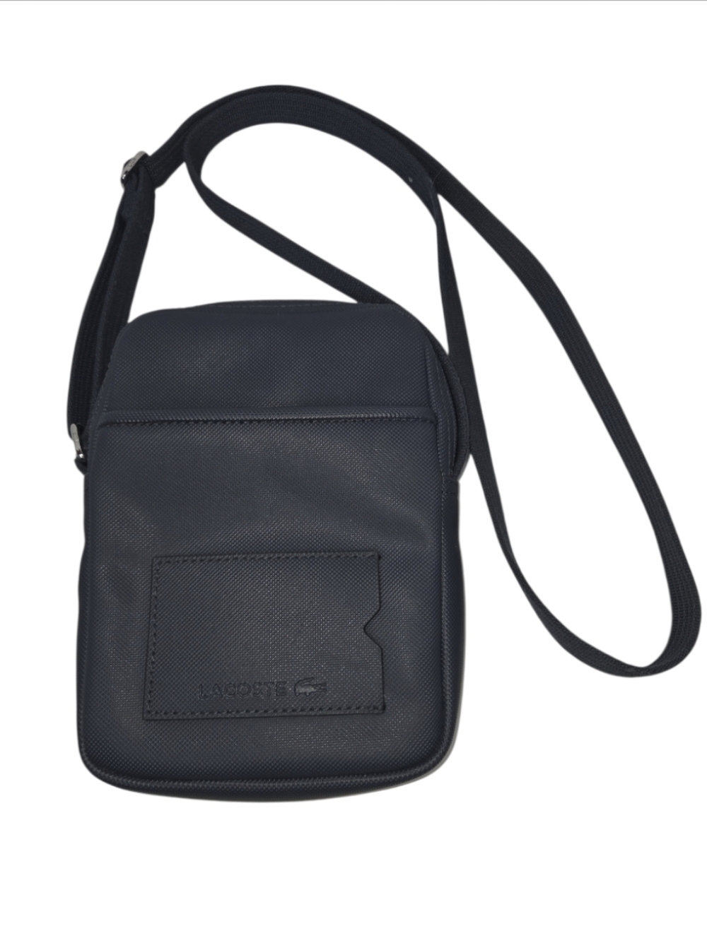 Lacoste Navy Unisex Textured PVC Crossbody Bag